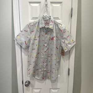 NWT Leinenkugel Button Up Shirt‎ Men's Small Short Sleeve Summer Shandy Beer